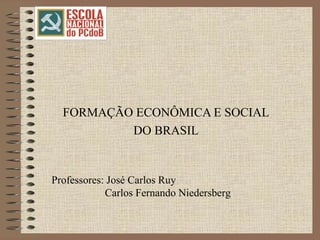 FORMAÇÃO ECONÔMICA E SOCIAL DO BRASIL Professores: José Carlos Ruy Carlos Fernando Niedersberg 