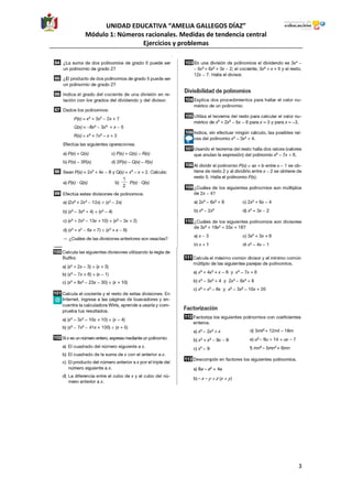 UNIDAD EDUCATIVA “AMELIA GALLEGOS DÍAZ”
Módulo 1: Números racionales. Medidas de tendencia central
Ejercicios y problemas
3
 