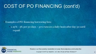 Alternative Structures- PO Financing, Factoring & MCA (Series: Borrower or Lender BE)