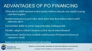 Alternative Structures- PO Financing, Factoring & MCA (Series: Borrower or Lender BE)