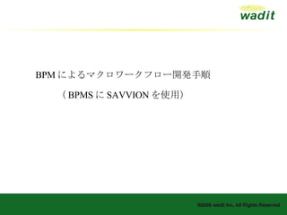 BPM によるマクロワークフロー開発手順 （ BPMS に SAVVION を使用） 
