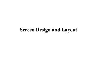 Human Computer Interaction: Screen Design and Layout | PDF
