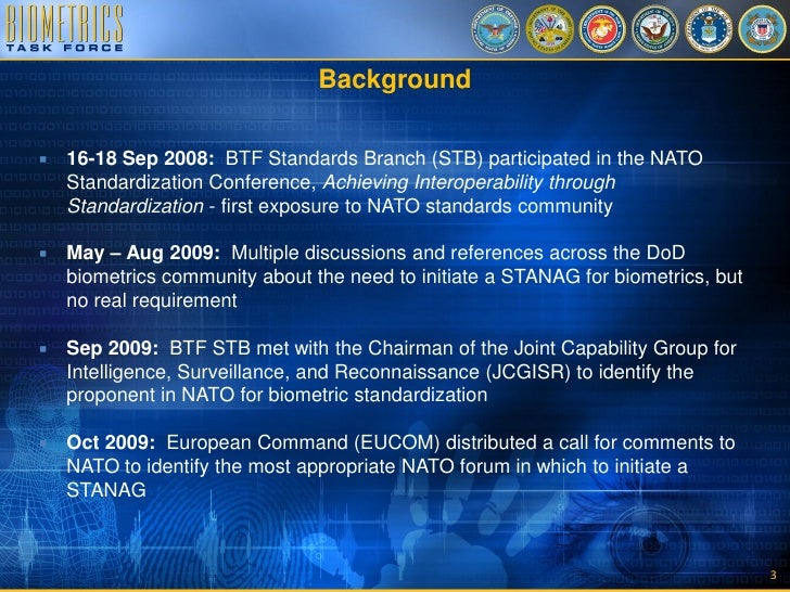 US Position on NATO Standardization Agreement for Biometrics