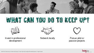 Invest in professional
development
Network locally Pursue pilot or
passion projects
© 2018 The Creative Group. A Robert Half Company. An Equal Opportunity Employer M/F/Disability/Veterans. All rights reserved.
 