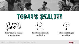 Technological change
is accelerating
Talent is increasingly
hard to find
Retention strategies
are critical
© 2018 The Creative Group. A Robert Half Company. An Equal Opportunity Employer M/F/Disability/Veterans. All rights reserved.
 