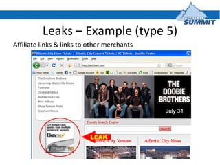 Leaks – Example (type 5) Affiliate links & links to other merchants 