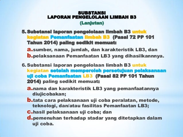 Pelaporan Pengelolaam Limbah B3 Pelaporan Pengelolaam Limbah B3