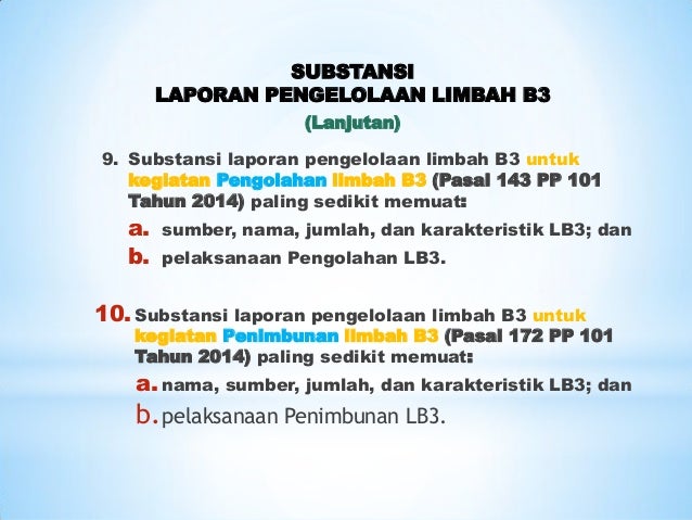 Pelaporan Pengelolaam Limbah B3 Pelaporan Pengelolaam Limbah B3