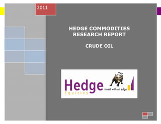HEDGE EQUITIES CRUDE OIL REPORT
0
HEDGE COMMODITIES
RESEARCH REPORT
CRUDE OIL
2011
 