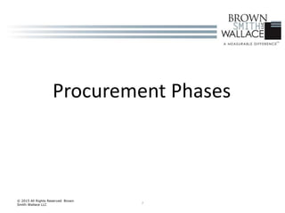 7
© 2015 All Rights Reserved Brown
Smith Wallace LLC
Procurement Phases
 