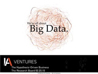 The Hypothesis-Driven Business
The Research Board 02.25.15
Confidential and Proprietary - Not for Distribution
 