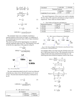 Design and Analysis of Active Bandpass Filter | PDF
