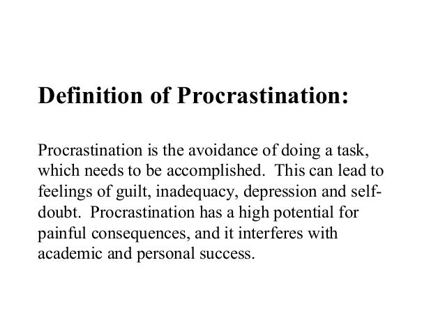 definition of procrastination essay