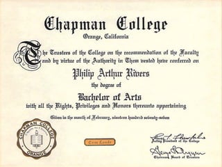 Chapman College Diploma-Philip