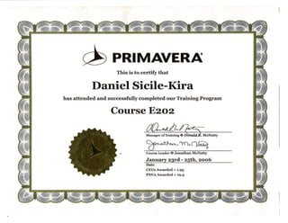 Primavera CM certificate