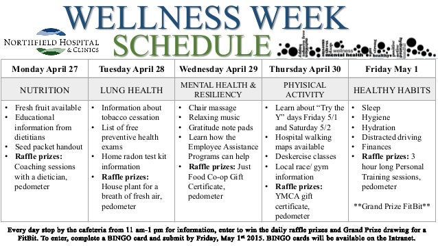 1 week schedule