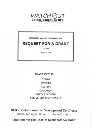 WATCHOUT Request for Grant 1Meg file