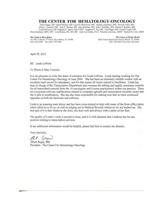 Dr. Begas Recommendation Letter
