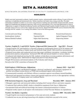 Seth Hargrove's Résume | PDF | Free Download