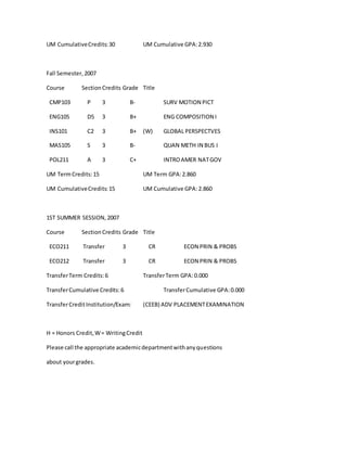 Unofficial Transcripts | DOCX