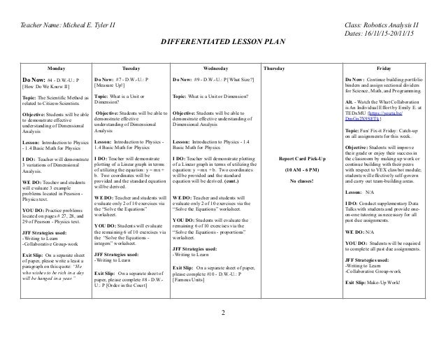 differentiated lesson plans