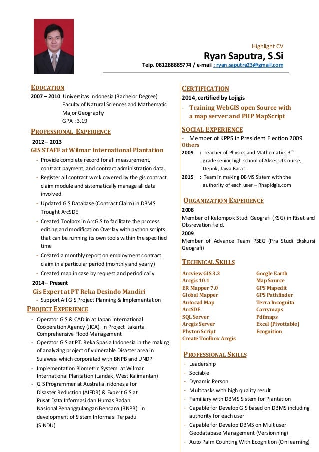 Career highlights in resume sample picture