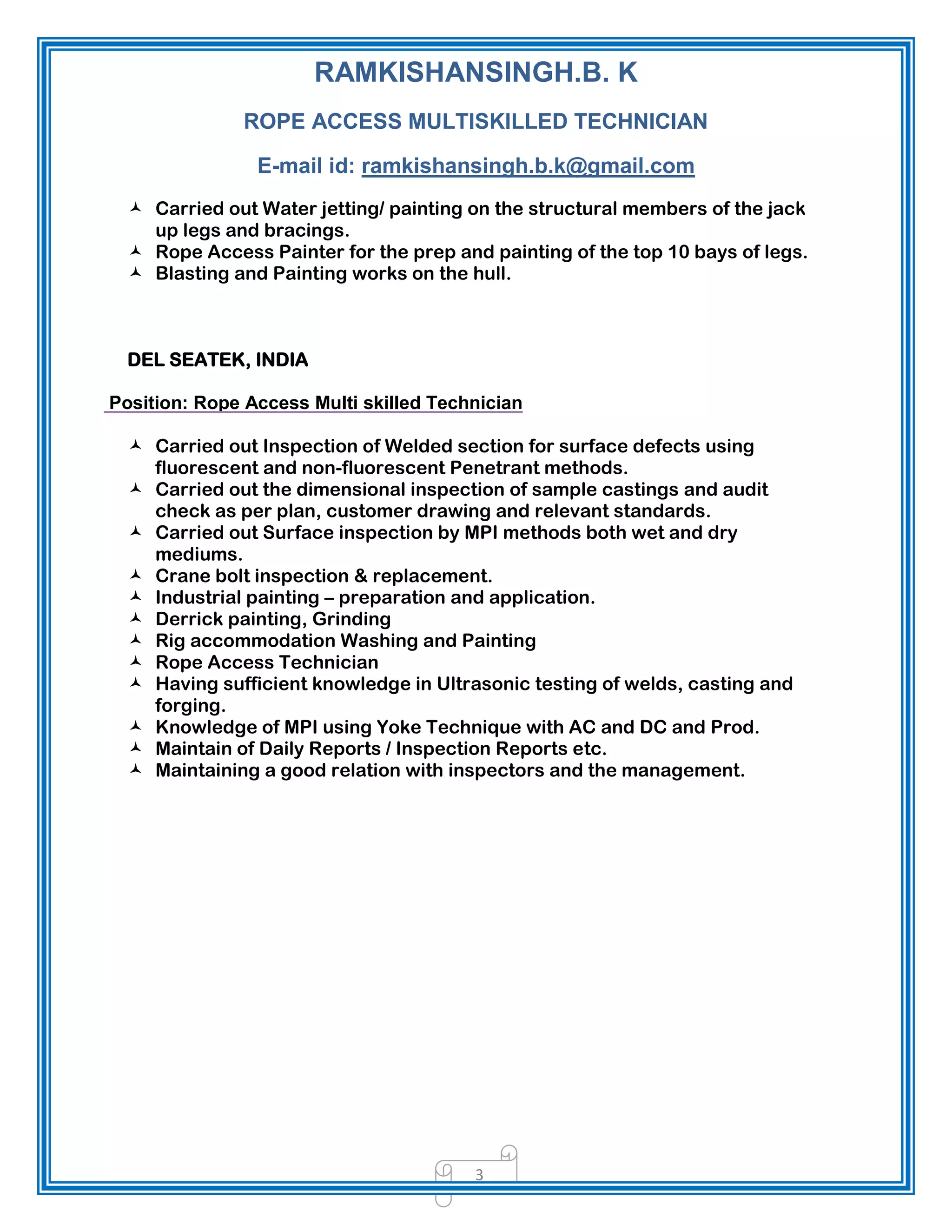 ramkishan singh cv 2016. | PDF