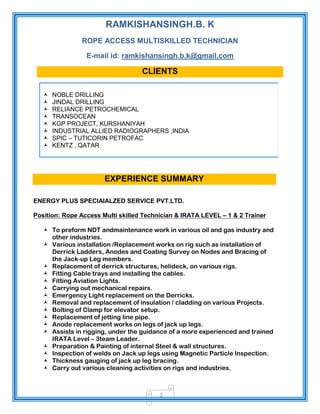 ramkishan singh cv 2016. | PDF