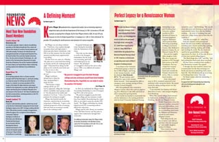 FROSTBURG STATE UNIVERSITY: ONE UNIVERSITY. A WORLD OF EXPERIENCES.
13
A Defining Moment
By Robert Spahr ’13
K
urt A. Pfluger ’80 graduated into a stagnant job market, but an internship experience
helped him land a job with the Department of theTreasury. In 1981, he became a CPA with
a private accounting firm inVirginia. By the time Pfluger retired in 2003, he was CFO and
treasurer of a firm he helped expand from 12 employees to 1,200. In“semi-retirement,”he
provides CFO consulting for small businesses and volunteers for various nonprofits.
“	My parents struggled to put five kids through
college and any assistance would have been helpful.
Remembering this, hopefully we can make it easier
for another FSU family.”		
– Kurt Pfluger ’80
Yet Pfluger was not always industri-
ous. “I had been a lazy student through-
out grade school and high school. I
always put play before schoolwork. I did
OK in my first semester, but the second
semester provided many opportunities
to go skiing.”
His first Econ test came on a Monday.
“My plan was to come back from skiing
on Sunday and hit the studying hard all
night.” Exhausted from skiing, he fell
asleep on his textbooks and awoke just
in time to run to class.
“Needless to say, I failed
the test.”
Pfluger’s professor
advised him to drop the
class, saying perhaps it
wasn’t for him.
“That became a major
wakeup call for me. If I
were to approach college like I did high
school, I probably wasn’t going to make
it.” He refocused on his studies and
earned an A in Econ. “I owe a lot to that
professor for setting me straight.”
Pfluger also learned outside the
classroom, experiencing an accounting
symposium in Baltimore. “It gave a non-
textbook perspective of the accounting
field and what an accountant actually
does in the working world.”
He gained firsthand expe-
rience during his internship
with the Department of the
Army.
“Not only was the chance
to work in the Pentagon
tremendous, but the work
was interesting, paid well
and looked good on my
résumé. This all helped
as I struggled to find my first job in what
was in 1980 a very difficult job market,”
Pfluger said.
In 2010, he established the Pfluger Family
Accounting Scholarship as a way of recogniz-
ing FSU’s role in his success,
“My parents struggled to put five kids
through college and any assistance would
have been helpful. Remembering this, hope-
fully we can make it easier for another FSU
family.” The Pfluger scholarship has already
helped several FSU accounting students
afford their education.
Pfluger and his wife, Bonny, are members
of the Old Main Society, and they plan to
support their endowment through their
estate plan.
For additional information about the Pfluger Family
Accounting Scholarship or the Old Main Society,
contact the FSU Foundation at 301.687.4161 or visit
www.frostburg.edu/makeagift. 
Kurt Pfluger ’80
Sandra Adams ’86
Reisterstown, Md.
An education graduate, Adams is director of publishing
operations at the National Academies Press, where she
oversees the creation of a variety of service products and
200 books annually. Previously, she held director and
management positions at Congressional Quarterly Press,
the Naval Institute Press and Johns Hopkins University
Press. She also assists at AnysolvTechnologies, Inc., and
teaches in the Communications Department at Loyola
University of Maryland. She and her husband established
theTyrone Adams and SandraWyche Adams Scholarship,
assisting students from Baltimore City and Baltimore
County.
Royal Hines ’94
Baltimore
An accounting graduate, Hines is a finance associate
manager with the Pepsi Beverages Co., previously working
as a financial analyst for CitiFinancial and for Black &
Decker. As a student, he served as president of FSU’s
chapter of the Alpha Phi Alpha fraternity and remains
involved in the organization as an alum, advising the FSU
chapter and directing Area II inWestern Maryland. He is
also treasurer of the Clarence H.“Du”Burns Foundation and
has held several positions, including president, on the FSU
Alumni Association Board.
Joseph Lambert ’79
Bowie, Md.
A business administration graduate, Lambert has served
as the director of information management for the Central
Intelligence Agency since 2007. He began working with the
CIA in 1984 and has served in a number of organizations
within the agency. He is a recipient of the Intelligence
Community’s National
Intelligence Certificate of
Distinction and a Meritorious
Presidential Rank Award.
He was honored with the
Distinguished Alumni
Achievement Award in 2014
and was the keynote speaker
at that year’s Sloop Institute
for Excellence in Leadership. Royal Hines ’94SandraWyche Adams ’86 Joseph Lambert ’79
Meet Your New Foundation
Board Members
FOUNDATION
NEWS
T
he late Enid Musser Kennedy
was only a teenager when
Japan attacked Pearl Harbor
in 1941, but she pledged her
service as soon as she graduated
from high school, entering the
U.S. Cadet Nurse Corps to serve
in the U.S. Navy.WorldWar II
ended before she graduated from
Memorial Hospital Nursing School
in 1947, however, so she became
an operating room nurse at Miner’s
Hospital in Frostburg instead.
“I was down at the University
of Maryland, going to school on
the GI Bill of Rights, and living
at the veterans barracks,” recalls
her husband, Ken Kennedy
M’72. “We got married, and I
applied for a spot in the veterans
family barracks.” Enid expanded her skills to
emergency room nursing, serving at Prince
George’s General Hospital.
After Ken graduated, they returned to
Allegany County, where Ken took an engineer-
ing job at Westvaco's Luke Mill, and Enid set
about raising their growing family.
Enid’s family has decided to memorialize her
and her dedication to the nursing profession
with the Enid P. Kennedy Endowed Nursing
Scholarship to sup-
port Frostburg State
University students
enrolled in FSU’s
Bachelor of Science in
Nursing completion
program. Preference
will be given to those
RNs living or working
in Allegany or Garrett
County, Md.; Bedford or
Somerset County, Pa.; or
Mineral County, W. Va.
Ken and the couple’s
eldest daughter, Lynn
Fike, have strong con-
nections to FSU through
their service to the FSU
Foundation. Ken was
a long-time treasurer
and member of the
board and awarded the
Pinnacle Award for his
service. Fike is a current
board member.
Enid, who passed
away in 2014, remained connected to her
profession while raising her family. She stayed
current by taking nursing courses over the
years, Ken said.
“I can remember her helping with blood
drives here in town,” said youngest daughter,
Lorri Rumburg.
When Fike started college, Enid returned
to employment, working for a physician in
Frostburg. She also ran Allegany County
Health Department clinics for
expectant mothers, immuniza-
tions and child wellness. Later
the Health Department hired
her as a traveling school nurse
for Oldtown and Flintstone
schools in rural eastern
Allegany County.
“Each thing you do, you
have to learn a new skill set,
and that’s what she was good
at,” said middle daughter,
Andrea De Palatis.
“There weren’t that many
opportunities when she
started her career,” said Rumburg. “She was all
about education and knowing as much as you
could possibly know. Even after she finished
working … she went to Frostburg State and
took some college classes, just to show that she
could do it.”
“And she was straight A’s,” added Ken.
Enid also enjoyed a rich personal and
family life with many hobbies and interests,
including active church membership, quilting,
photography, knitting, reading, golf, bridge
and traveling the world. She also loved and
cared for her grandchildren, and set high
expectations for them. As of this year, all seven
of them have earned college degrees.
“She liked things done well,” said Fike, “and
had nothing but kind words about everybody.”
All three sisters considered their mother a
true Renaissance woman. Ken agreed.
“I thought that this would be a better way
to memorialize her life than investing it in
bricks and mortar or something with a more
finite life. This will theoretically go on as long
as Frostburg State is here,” Ken said.
De Palatis simply called the scholarship, “a
perfect legacy.”
To support the Enid P. Kennedy Nursing Scholarship,
visit www.frostburg.edu/makeagift or call
301.687.4161. 
Perfect Legacy for a Renaissance Woman
By Robert Spahr ’13
Ken and Enid Kennedy with their daughters, from left, Lorri Rumburg, Lynn Fike
and Andrea De Palatis.
Enid Kennedy shortly after graduating from
nursing school.
New Named Funds
(asofJuly1,2015)
Enid P. Kennedy
Endowed Nursing Scholarship
Henrietta M. Lease
Presidential Merit Scholarship
Ted A.Wolfe Foundation
Nursing Scholarship
1312
 