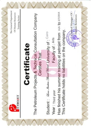 Ptj certificate