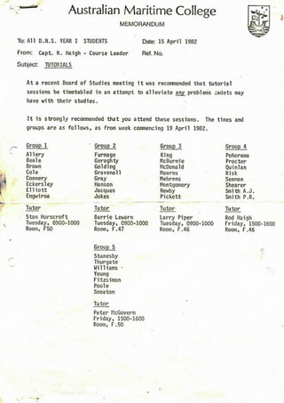 1982 AMC DNS Class List