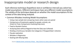 Each inference technique (hypothesis test or confidence interval) you select has
model assumptions. Different techniques h...