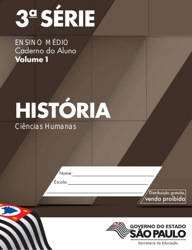 Caderno Do Aluno Historia 3 Ano Vol 1 2014 2017