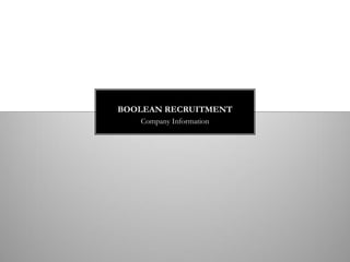 Company Information
BOOLEAN RECRUITMENT
 