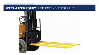 31
SPECIALIZED EQUIPMENT: EXTENDED FORKLIFT
 