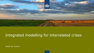 Integrated modelling for interrelated crises
Detlef van Vuuren
1
 