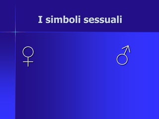 I simboli sessuali
♀ ♂
 