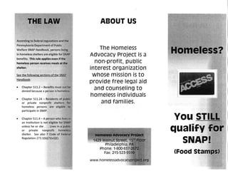 SNAP in Shelters Brochure
