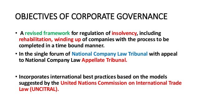 objectives of corporate governance
