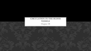 Chapter 1B
CIRCULATION IN THE BLOOD
VESSELS
 