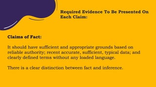 3 Claims for reading and writing grade 11 and 12 | PPTX