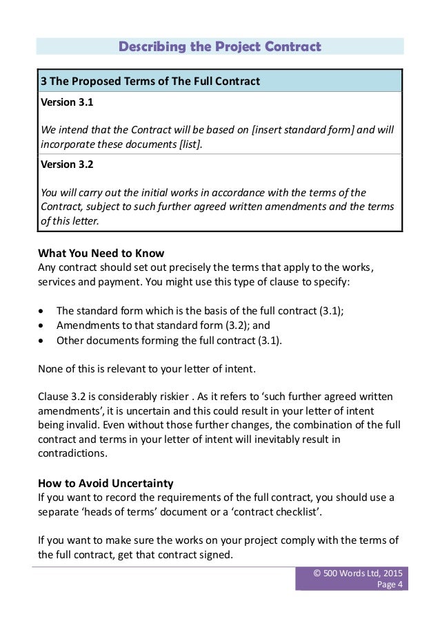 3 clauses you need to kick out of your letter of intent letter of intent for payment