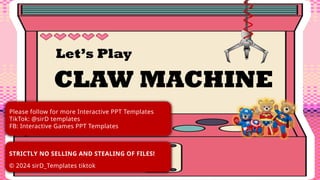 Claw Machine PPT Interactive Game for class | PPTX