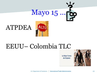 Mayo 15 …

ATPDEA

EEUU– Colombia TLC


                     13
 