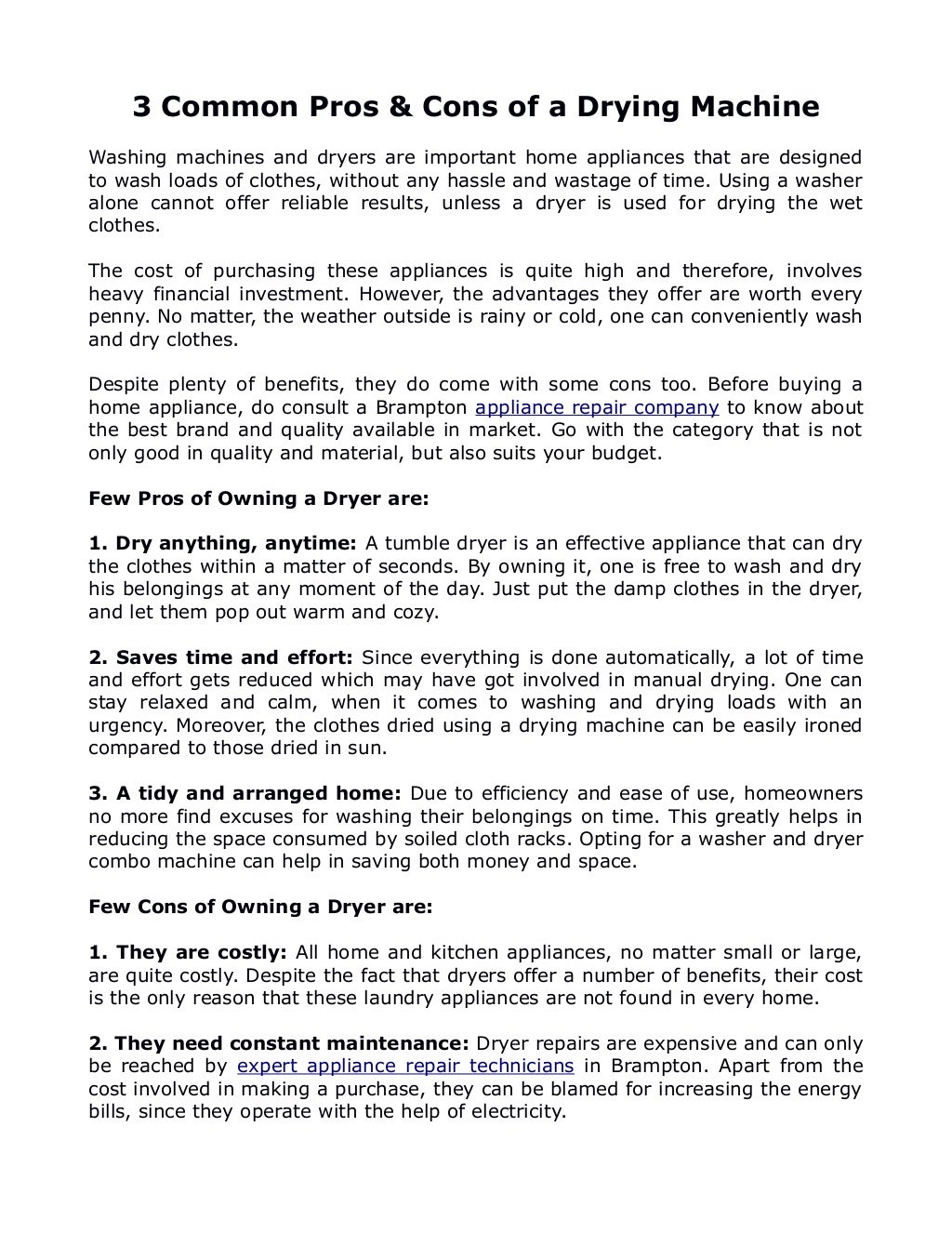 Advantages and Disadvantages of Dryer Machine at Home