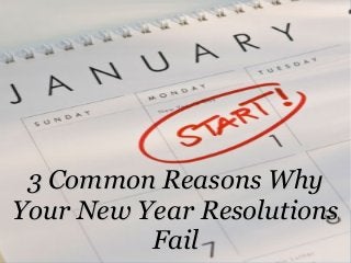 3 Common Reasons Why
Your New Year Resolutions
Fail

 