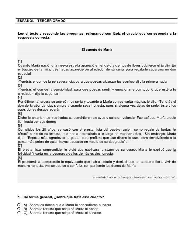 3â° comprension lectora TERCER GRADO PRIMARIA 3â° comprension lectora TERCER GRADO PRIMARIA
