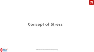 V K Jadon, Professor, Mechanical Engineering
Concept of Stress
 