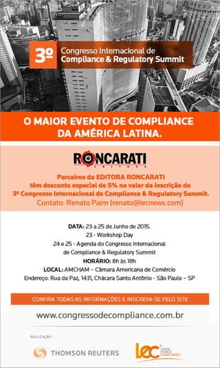3º Congresso Internacional de Compliance & Regulatory Summit