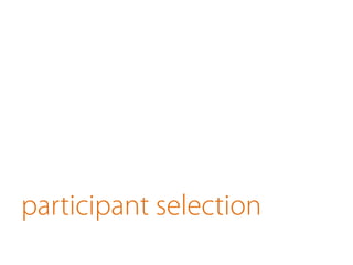 participant selection
 
